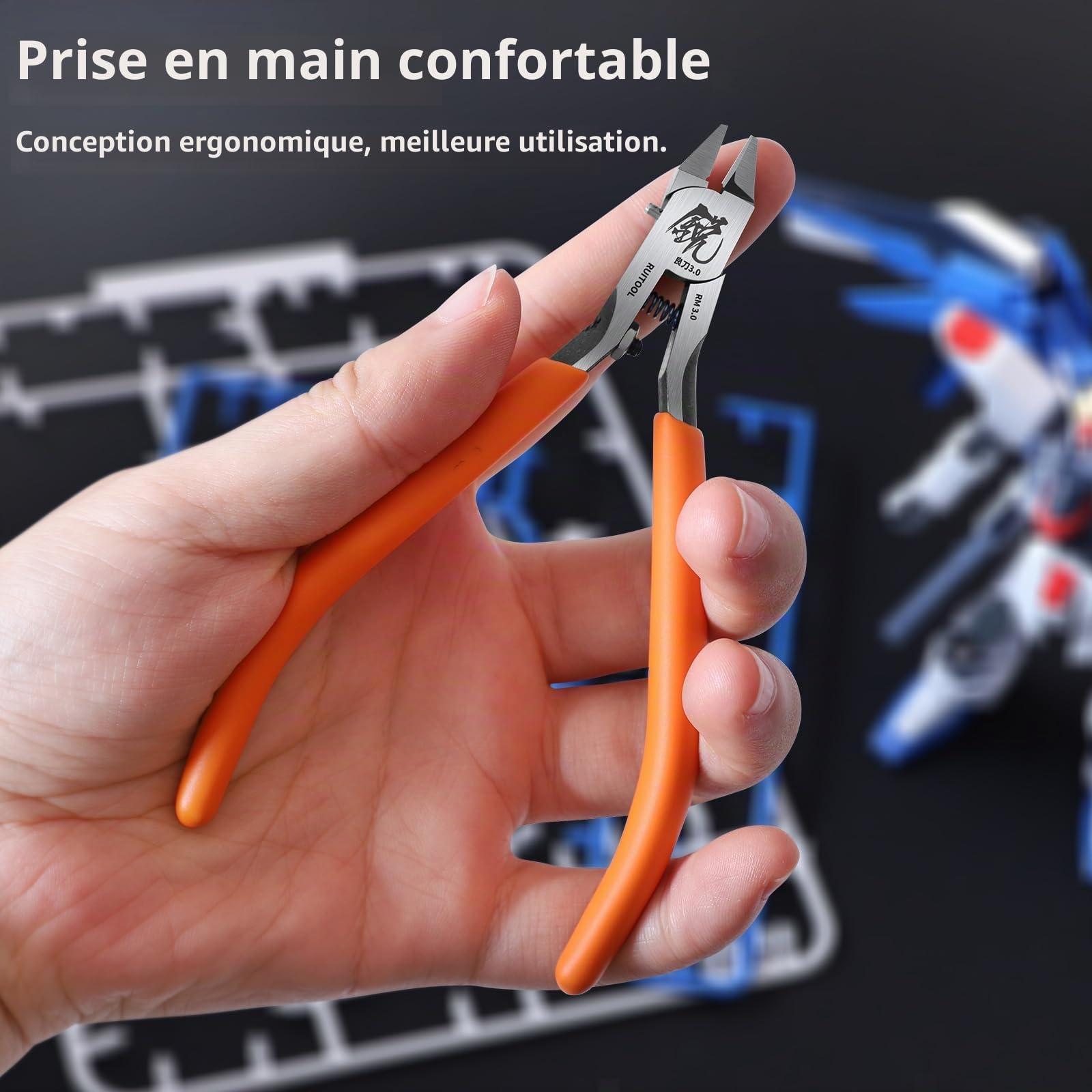 RUITOOL Pince coupante de dégrappage à lame simple ultrafine et poignée antidérapante pour maquettisme et Gunpla, 12,9 cm
