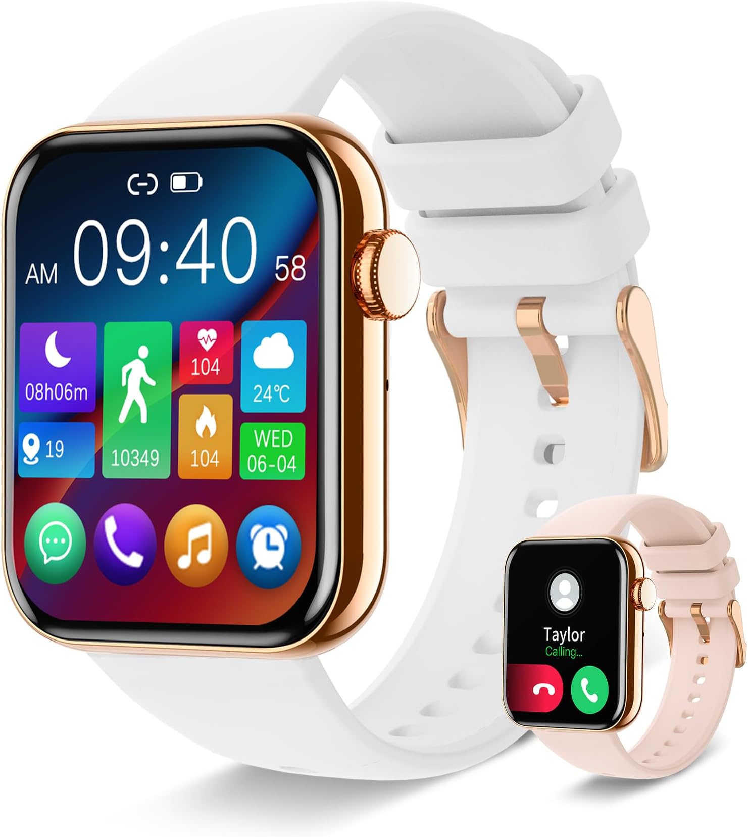 Smartwatch Für Damen Gold - Fitnessuhr Mit Herzfrequenz Und Schrittzähler