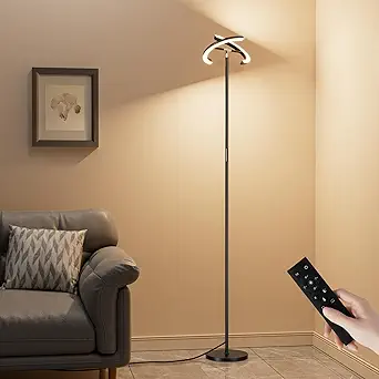 Floor Lamps for Living Room, 40W/2400LM Rotatable LED Floor Lamp with Touch & Remote Control, 70" Tall Standing Lamp Stepless Dimmable, Modern Torchiere Corner Lamp for Bedroom, Office
