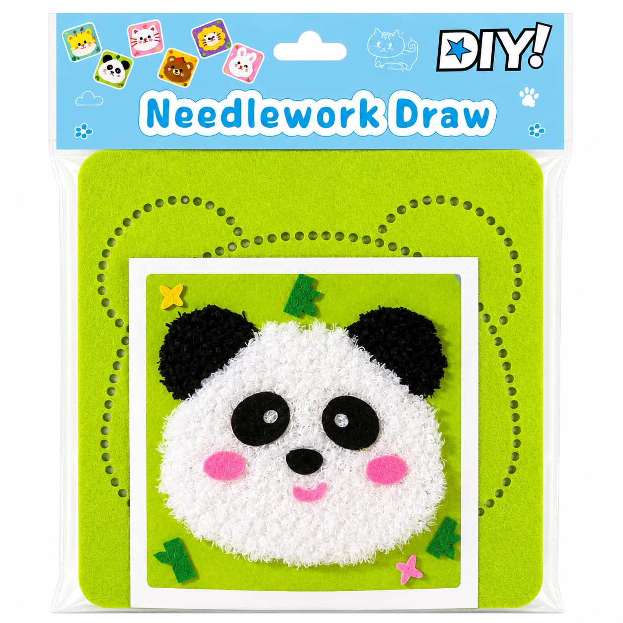 DIY Needlework Panda Craft Kit for Kids | Draw Panda Design, DIY Activity, Needlework Kit, Kids Craft Set-image-45