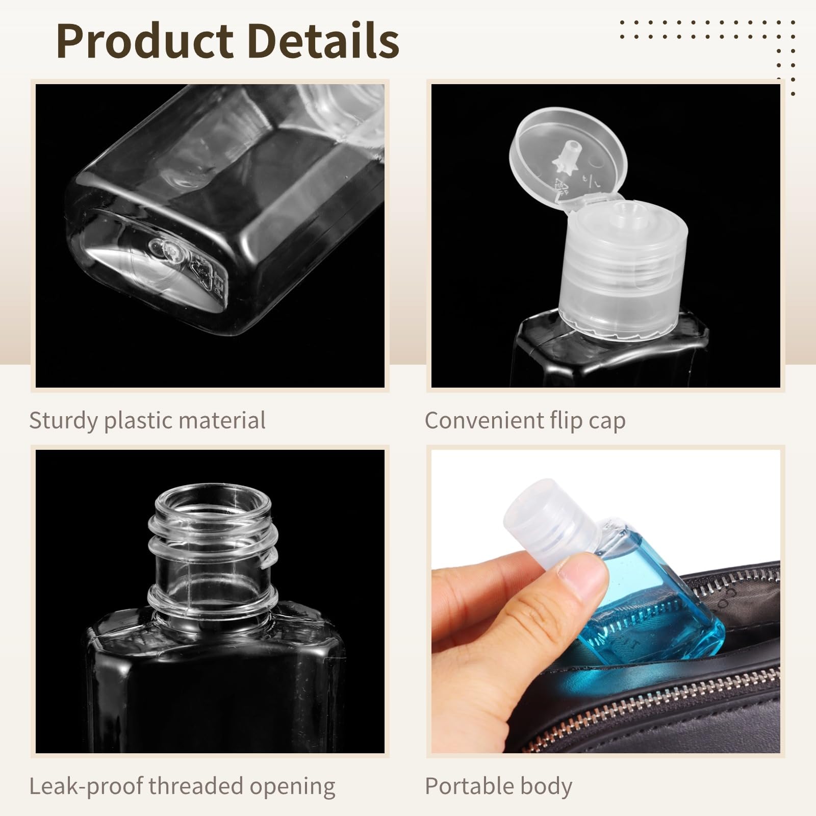 Lnrueg Reiseflaschen 100 Stück – 28 Ml, Mit Klappdeckel, Schwarz, Für Shampoo, Lotion & Mehr