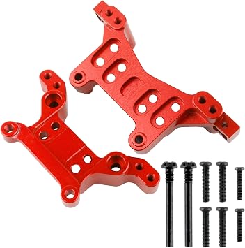 Aluminum Front & Rear Shock Tower 16170 & 16180 Spare Parts for H16GT H16DR H16BM H16R H16P H16E 16208 16209 16210 HB17 HB27 HP161S H17 H16P M161 M164 H16PL JC16EP RC Truck Red