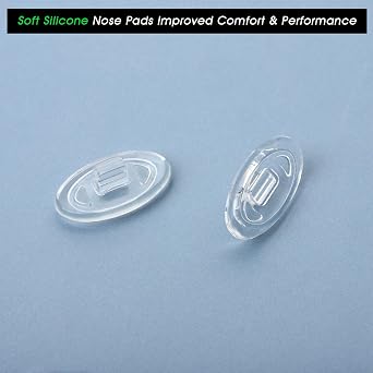 Acefrog 4 Pairs Upgraded Nose Pads for Oakley Whisker, WireTap OO4071, Half Wire 2.0, Crosshair 2.0, Square Wire 3.0; for Maui Jim Eyeglass Sunglass, Push-in Nose Piece Replacement, Anti-Slip, Clear