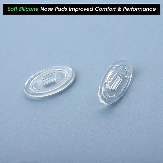 Acefrog 4 Pairs Upgraded Nose Pads for Oakley Whisker, WireTap OO4071, Half Wire 2.0, Crosshair 2.0, Square Wire 3.0; for Maui Jim Eyeglass Sunglass, Push-in Nose Piece Replacement, Anti-Slip, Clear