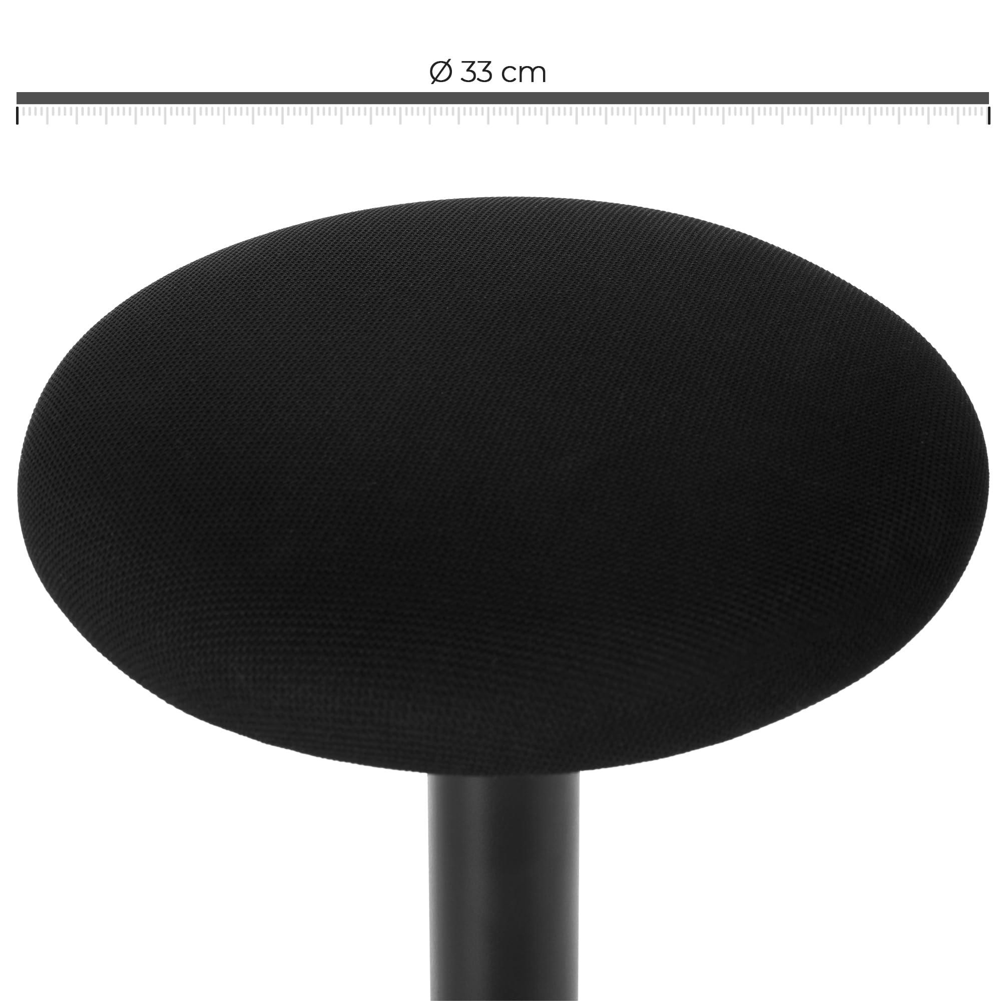SONGMICS Dynamischer Sitzhocker, Stehhocker, Arbeitssitz, 360 ° drehbar, ergonomisch, höhenverstellbar 56-81 cm, einfache Montage, Schwarz OSC05BK