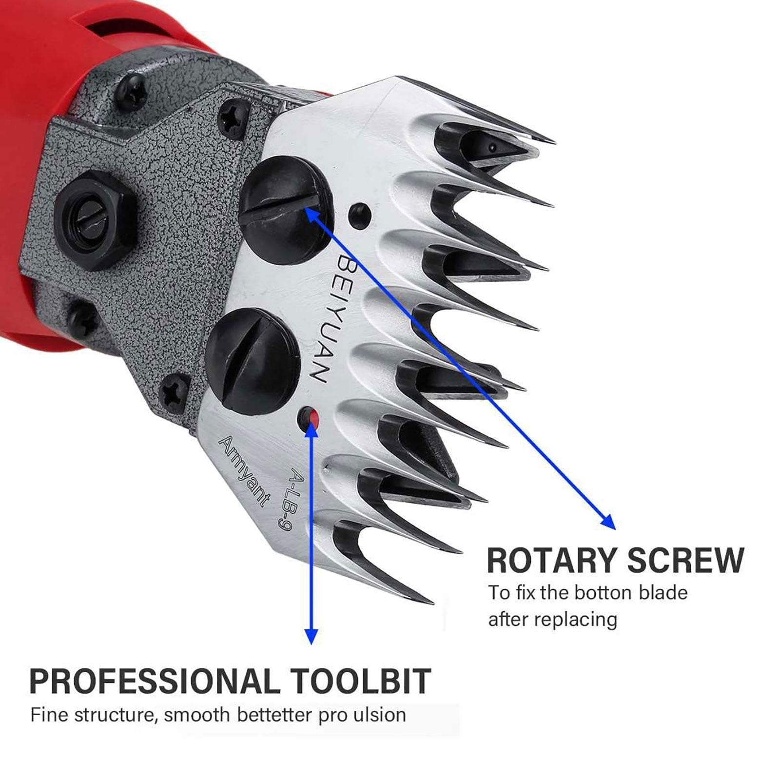 Tosatrice elettrica Professionale, Forbici for la toelettatura del Bestiame da Fattoria for la rasatura della Lana di Pecore, bovini e Animali da Fattoria, Rosse