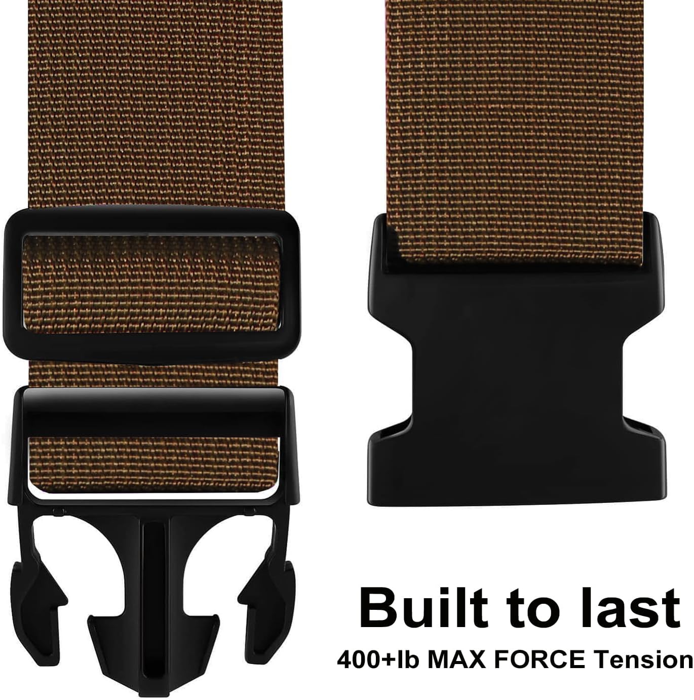 Luggage Straps for Suitcases TSA Approved-2 Pack Bright Personalized Luggage Belt Strap for Suitcase/Carry On Bag Luggage Accessories for Travel (Brown) image 2