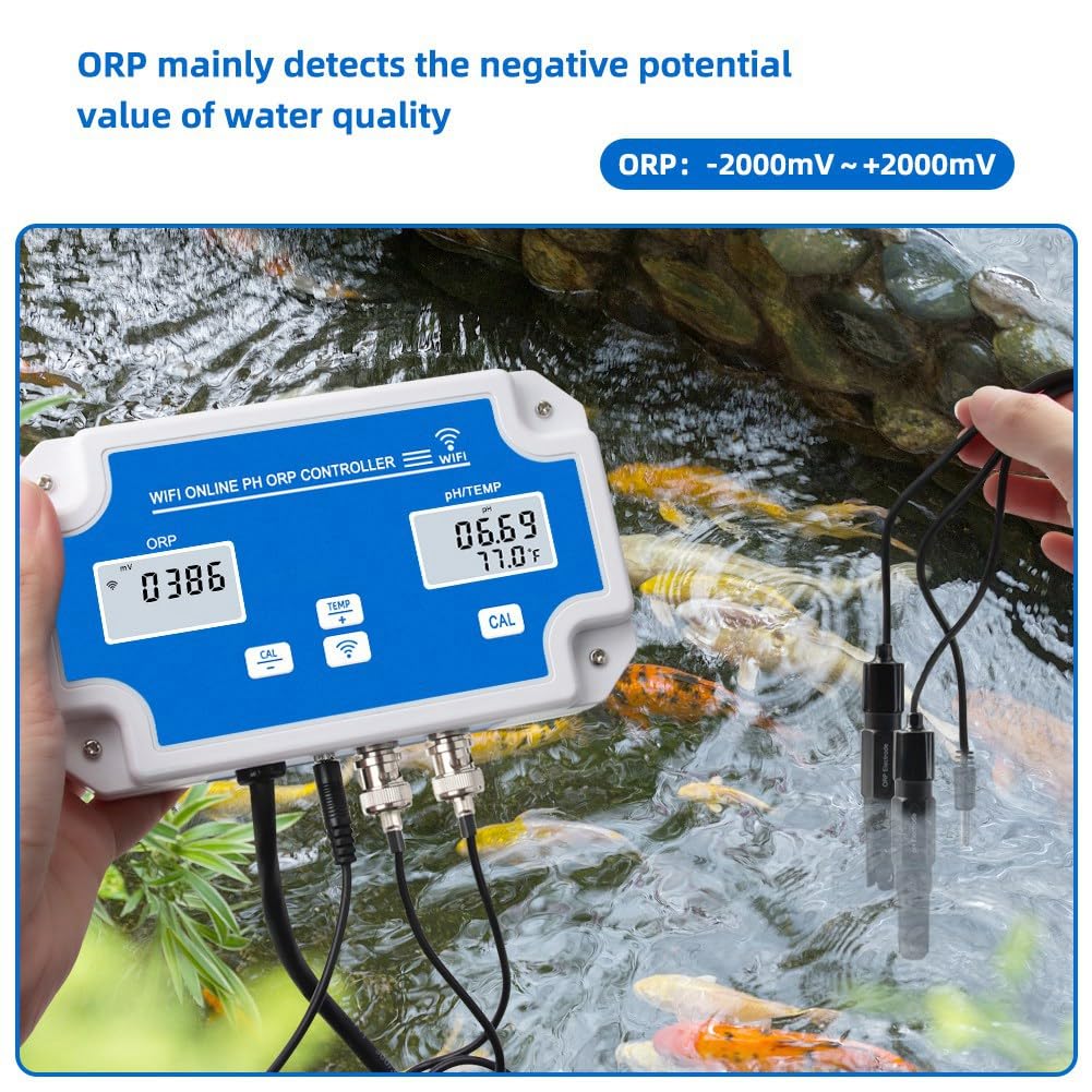 Smart WIFI Misuratore Online PH ORP Temp Acquario Tester di Qualità 'Acqua Kit Controller Monitor per Piscina Spa Spina Europea