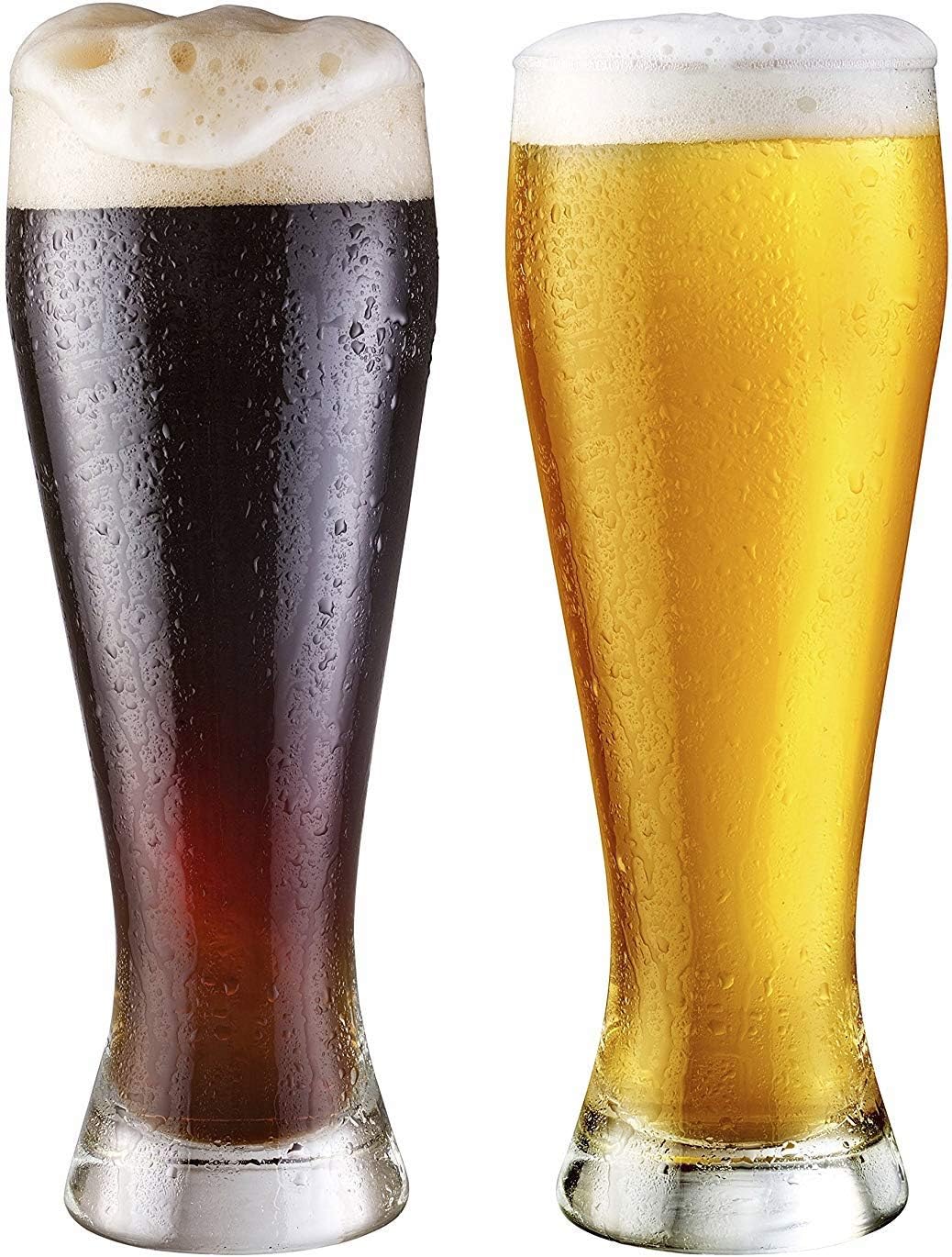 Circleware Ale House Pilsner Beer Glasses Set of 4 Home & Kitchen Drinking Highball Glassware for Water, Wine, Juice, Bar Liquor Decor Beverage, 19 oz,