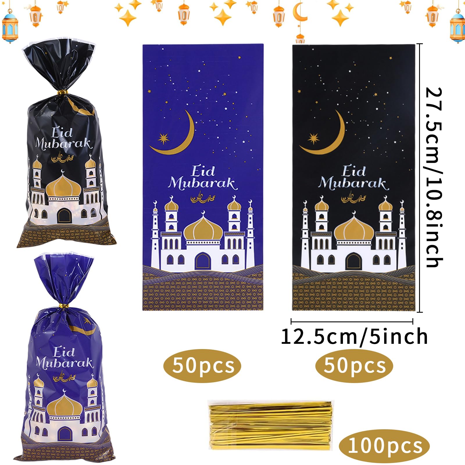 Eid Mubarak geschenkzakjes, 100 stuks ramadan