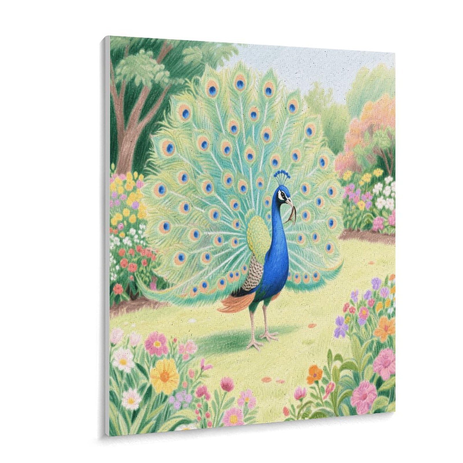 KOAYUBFC Malen-nach-Zahlen-Set mit Pfau mit Federn, für Erwachsene, Anfänger, Erwachsene, Malen-nach-Zahlen-Kits auf Leinwand, DIY-Acryl-Ölfarben, Gemälde mit Pinseln für Geschenk, Heimdekoration