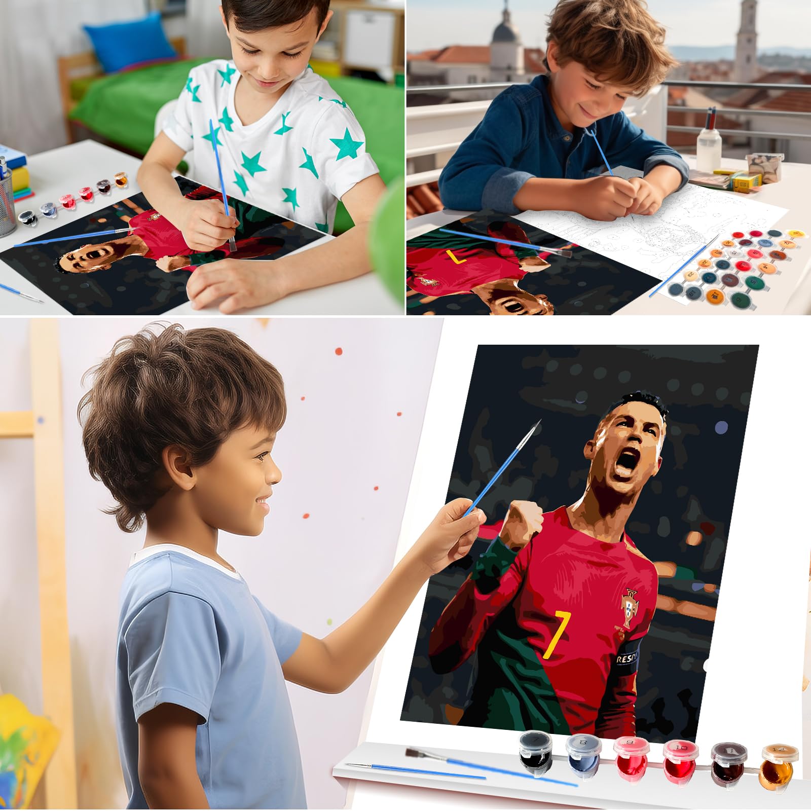 Lixkuokuo Fußball Malen Nach Zahlen – CR7 Motiv, 40x50 Cm Leinwand, Acrylfarben, Für Erwachsene & Teenager! Lixkuokuo Fußball Malen Nach Zahlen – CR7 Motiv, 40x50 Cm Leinwand, Acrylfarben, Für Erwachsene & Teenager!