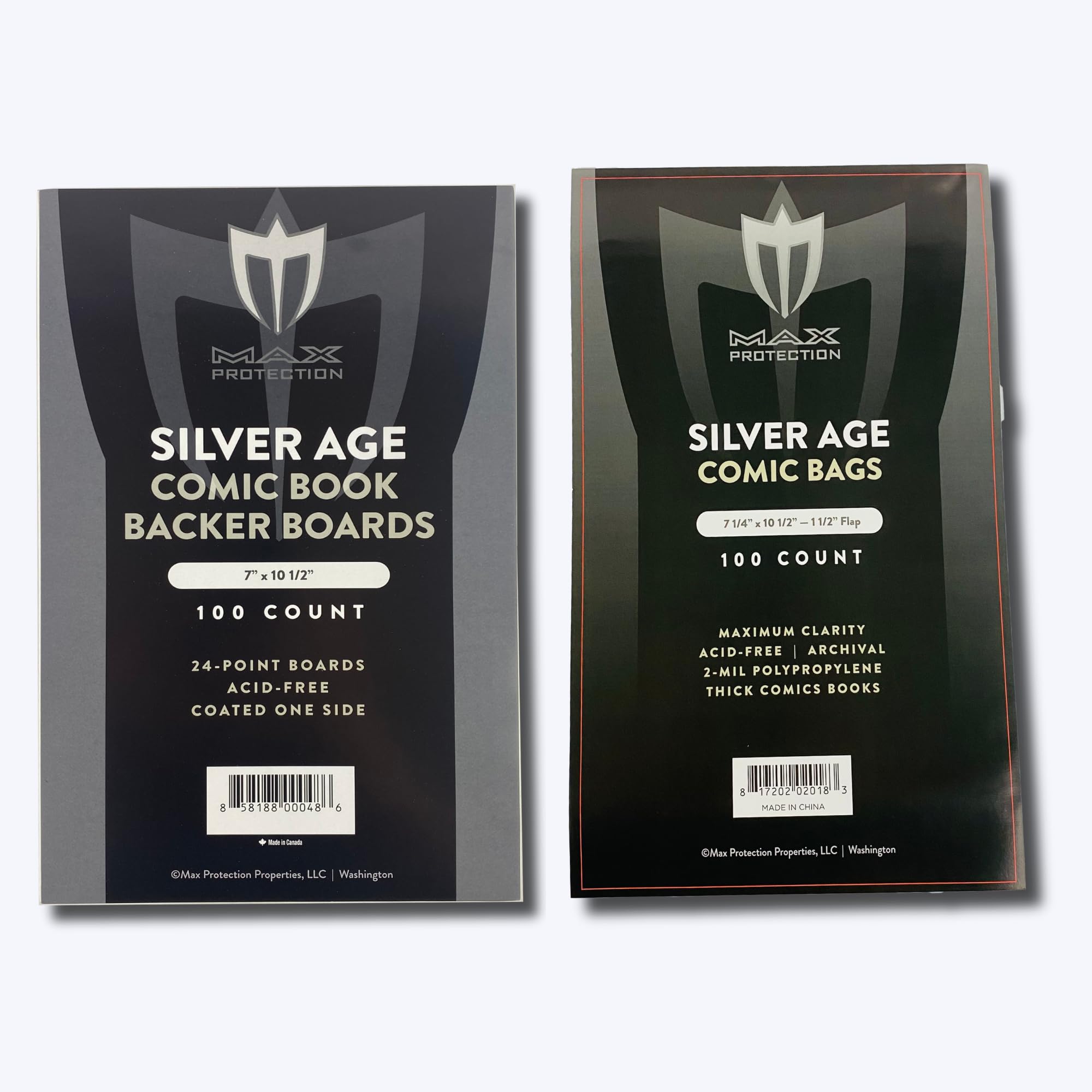 Max Protection Silver Age Thick Size Comic Book Bags and Boards (1000 Bags and 1000 Boards)