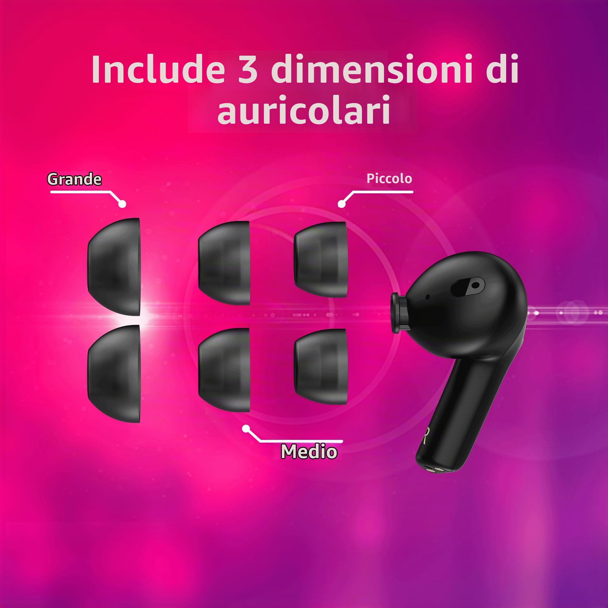 HyperX Cloud MIX Buds 2 Auricolari, Connessione Senza Filo 2,4 GHz o Bluetooth, 3 Misure di Copri auricolari in Silicone, Microfono Integrato, Custodia di Ricarica, Fino a 33 Ore di Autonomia, Nero