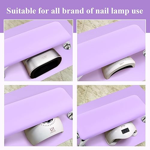 Miniatura 10 de Reposabrazos de uñas para uñas acrílicas con tapete de mesa para uñas, cojín de cuero de microfibra para uñas, almohada de mano suave con