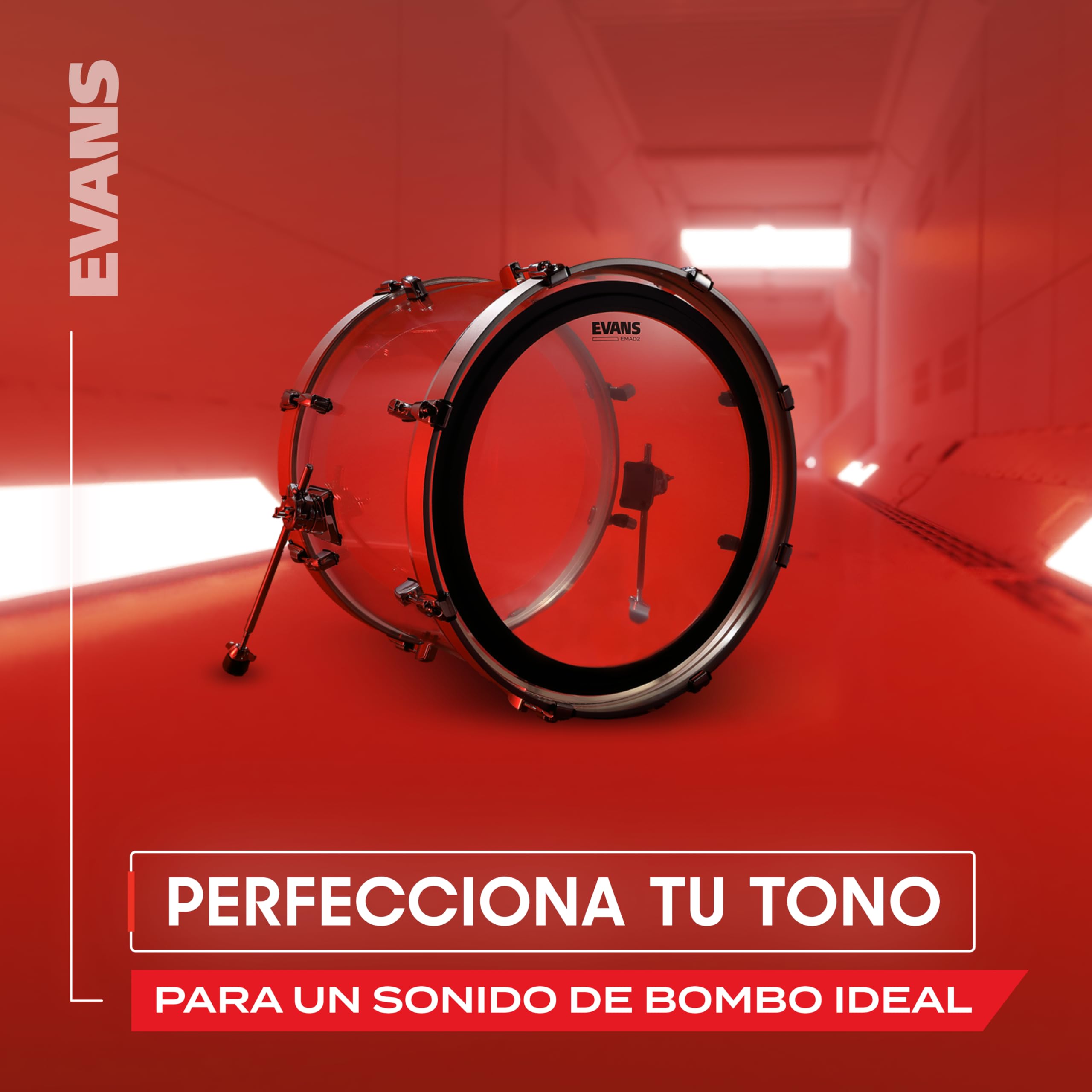 Parche hidráulico transparente para bombo de 22 pulgadas (559 mm) EMAD2 de Evans