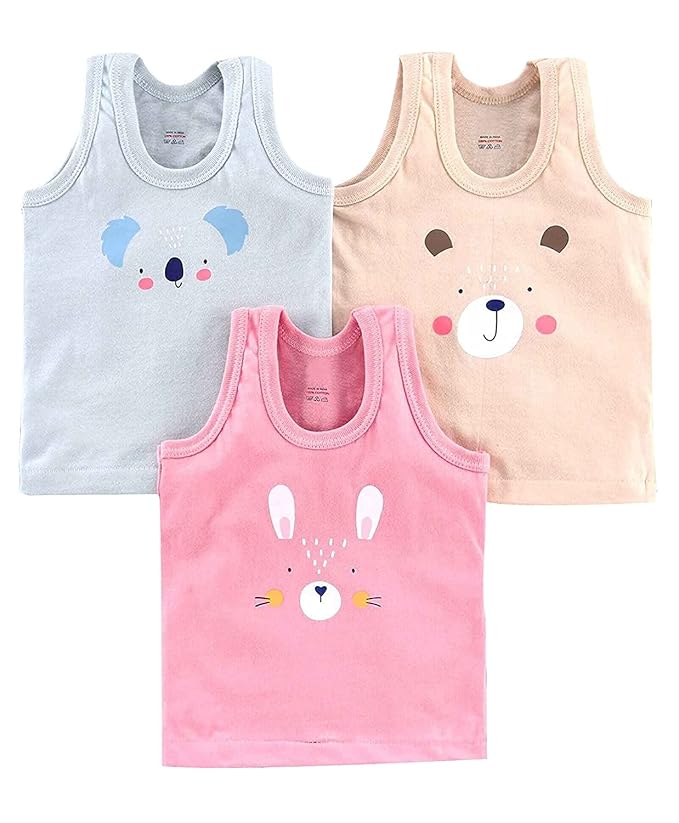 RADHESH New Born Baby Pure Cotton Printed Innerwear Baniyan Kids Vest