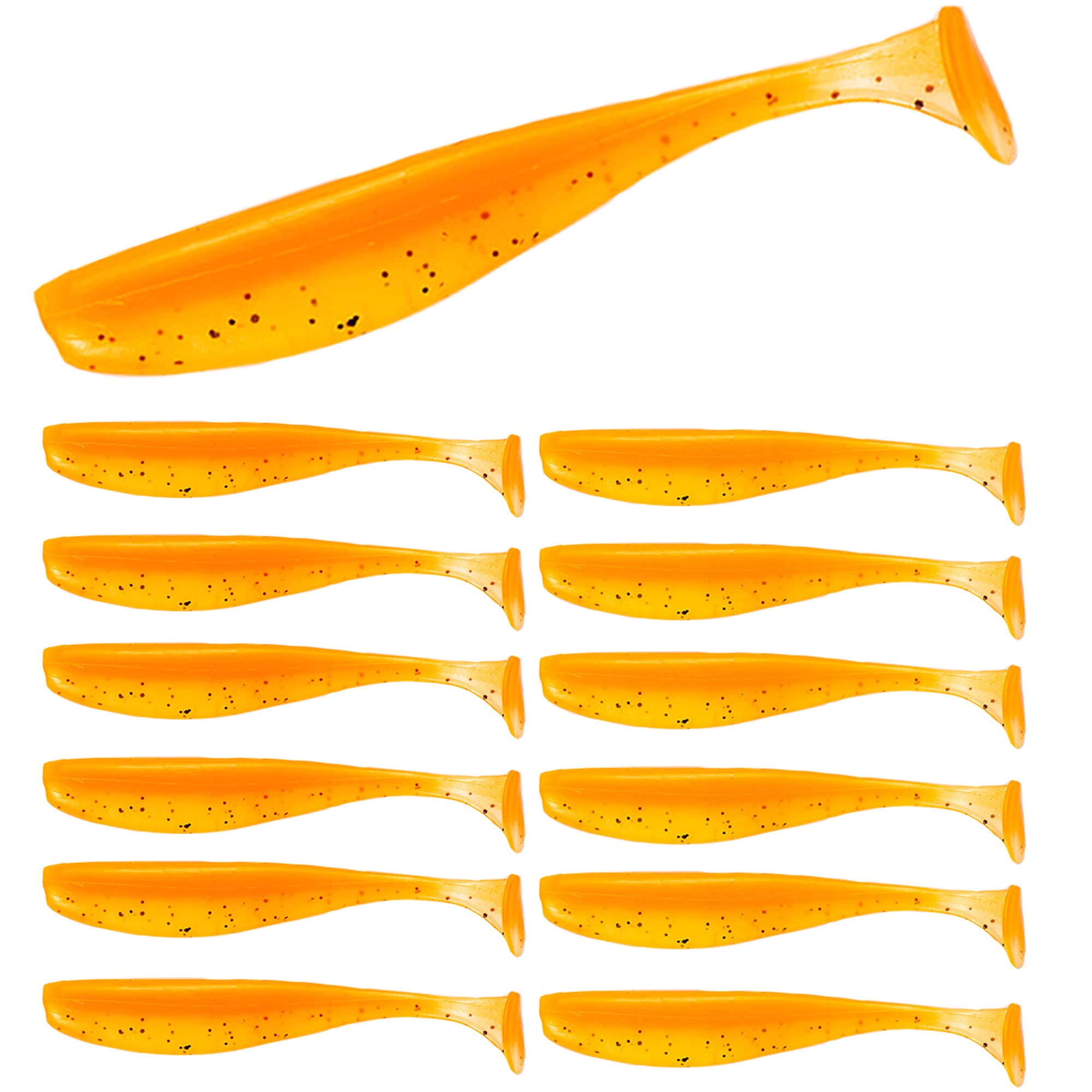 100 Pcs Fishing Soft Bait Swimbaits Bait Soft Plastic Fishing Bait Swimming Bait Bass Bait (C)
