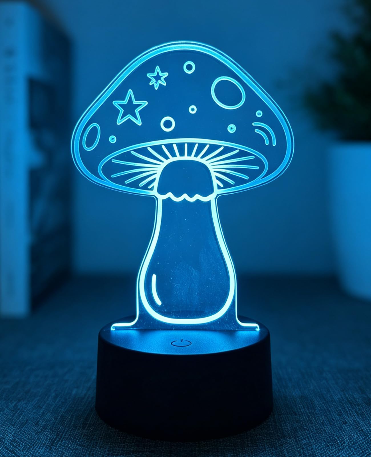 3D Illusion Mushroom Lamp, 7 Colour Touch LED Night Light, Kids Gift