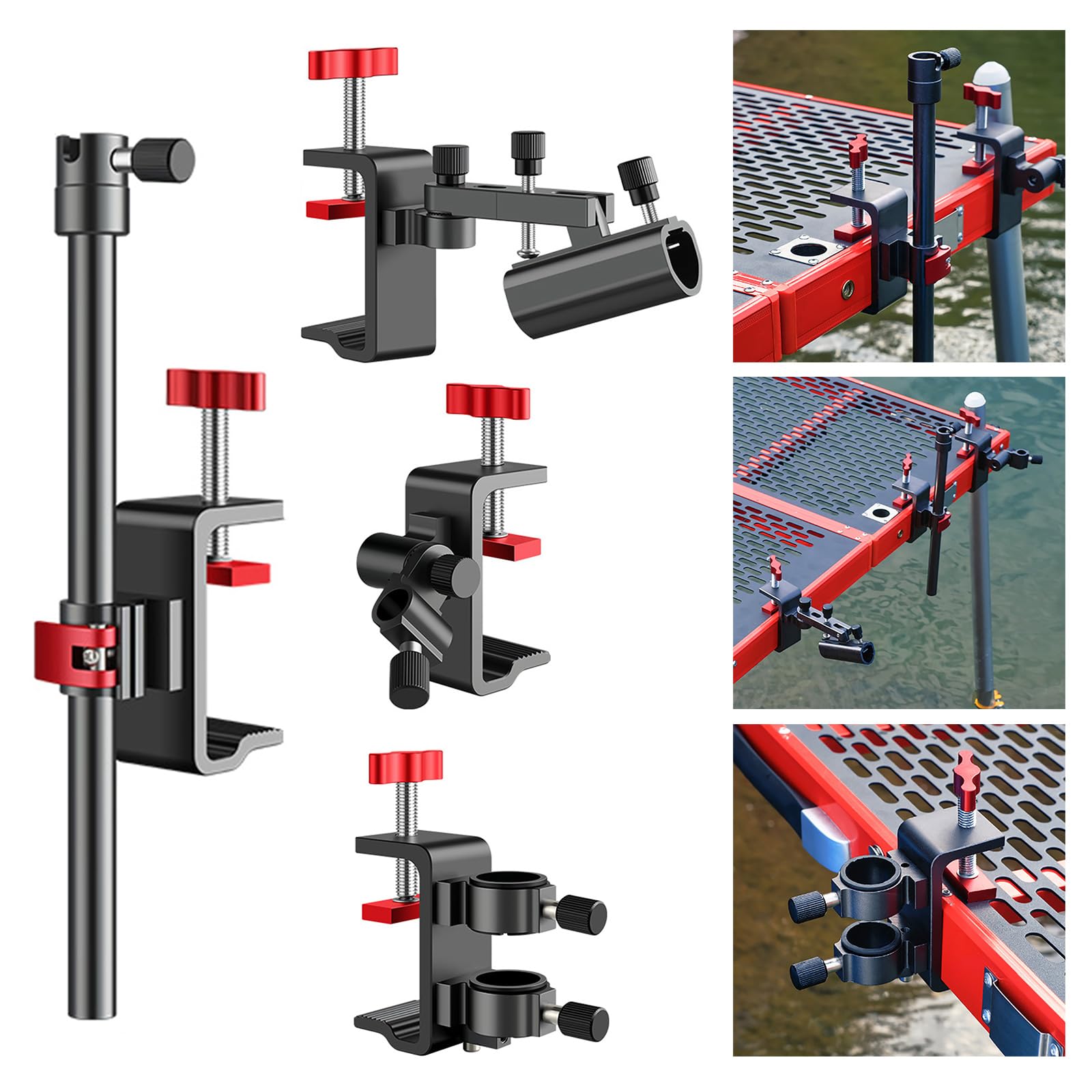 QIEIEI Aluminum Alloys Fishing Rod Stand Fishing Rod Corner Turrets Frame Tube Fixing Clip Fishing Platform Stand Enduring