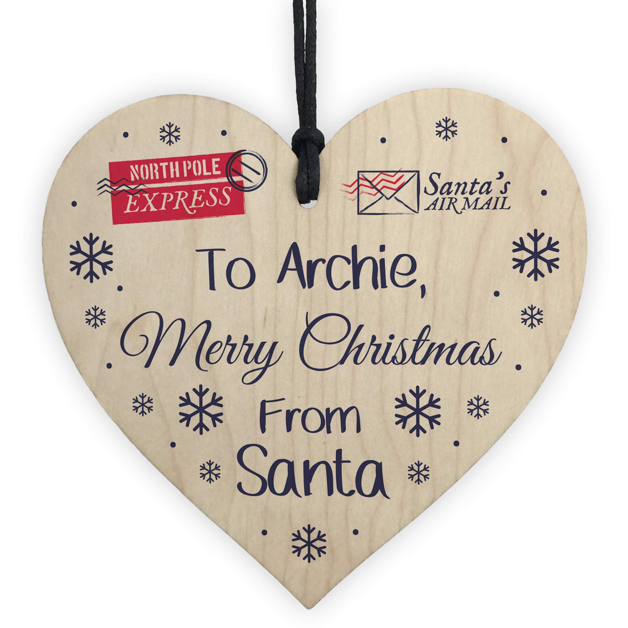 PERSONALISED Gift Tag Eve Box Wood Heart Daughter Son Gift