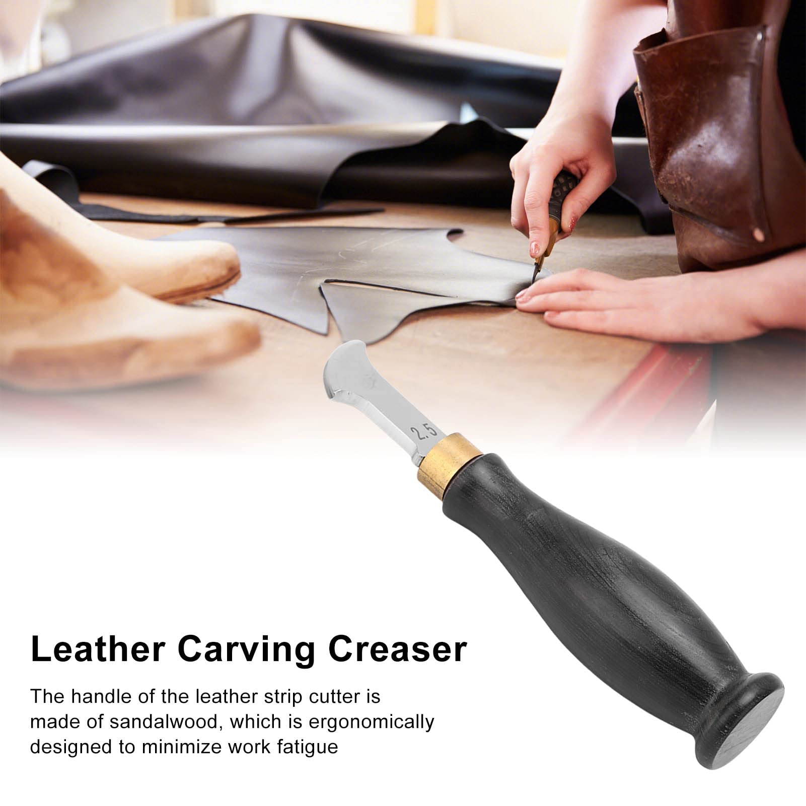 CoCud Graveur De Bord En Bois Et Cuir, 149 X 22mm/5,87" X 0