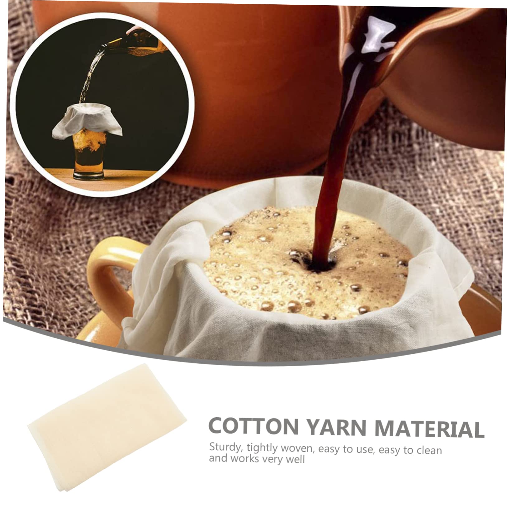 Uonlytech Cotton Yarn Material Unbleached Cheesecloth Strainer Cloth Kitchen Filter Tofu Maker Sauce Filter Reusable