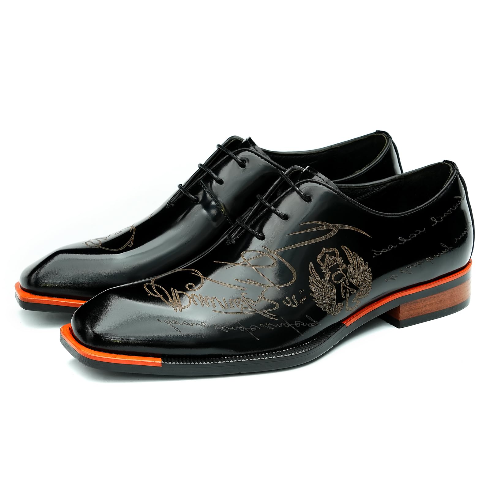 Genérico Oxfords Pulidos en Cuero Charol para Hombre Zapatos Formales Negocios Ciudad Zapatos de Vestir Bajos con Cordones