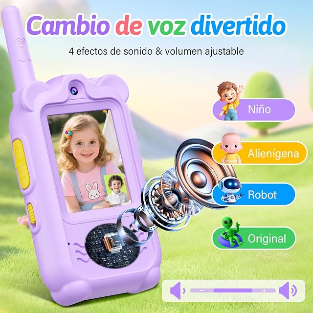 Foto 4 de 8 de Wiorhix Walkie Talkie Niños con Videollamada, Paquete de 2 Walkie Talkies Recargable