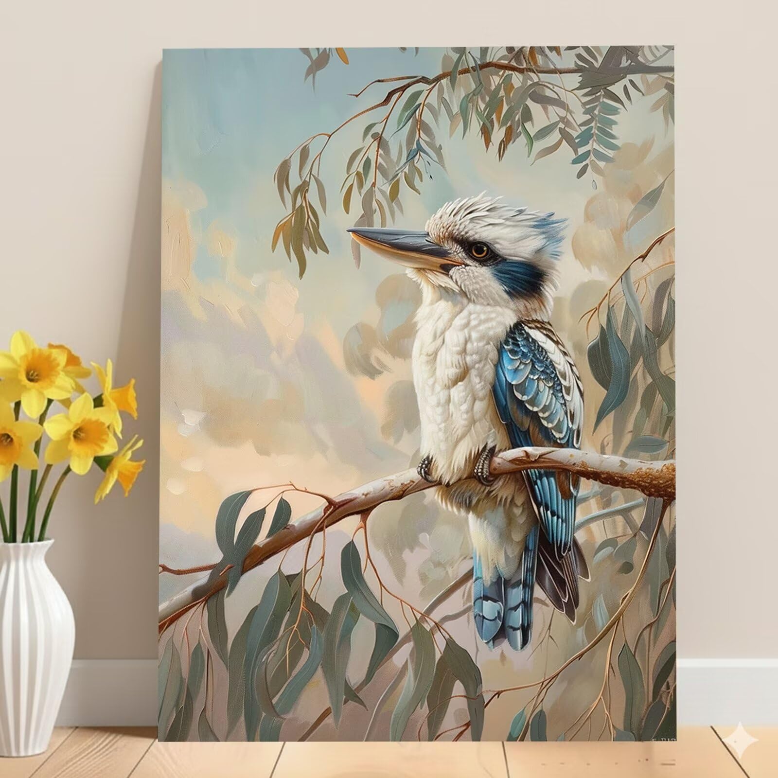 Dipingere con i Numeri Adulti Animale, Kit di Pittura a Olio su Tela DIY con Pennelli Pittura a Pigmento Acrilico, Paint by Numbers Bird Disegno, Decora la Casa Regalo 70x100 cm (Senza Cornice)-#807k