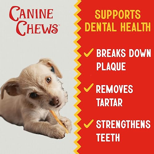 Miniatura 6 de Canine Chews Juguete masticable para perros de 5 pulgadas, palitos giratorios cubiertos de pollo para perros y cachorros pequeños (paquete de 100)