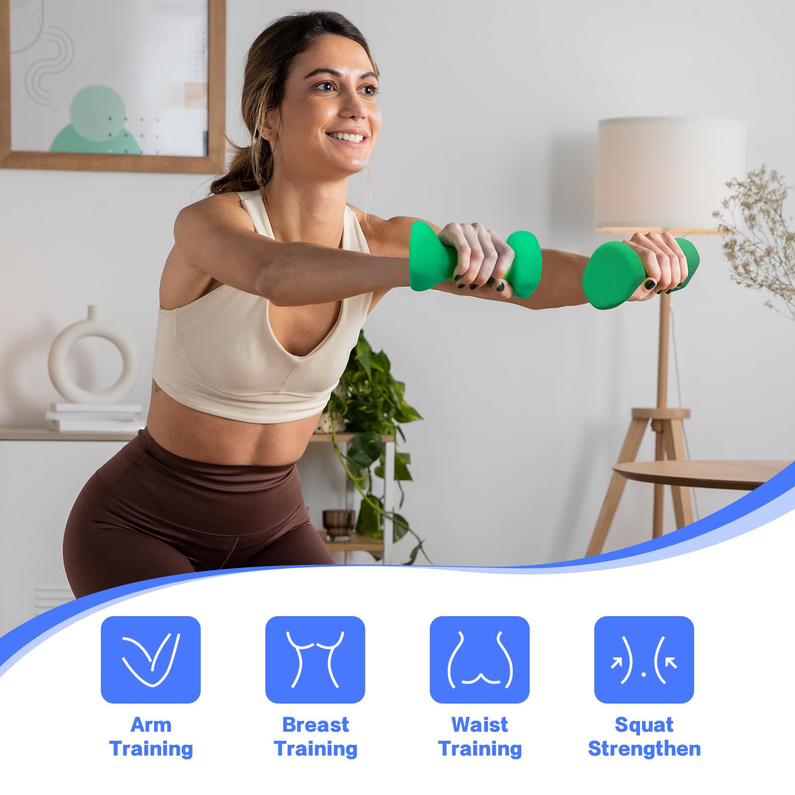 HXD-ERGO Zestaw ergonomicznych hantli, ciężarki do rąk dla kobiet w domu, hantle do uszu, do pilatesu, jogi, joggingu, treningu siłowego