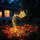Solar Garden Lights Outdoor Decoration, Metal Solar Watering Can Lights Outdoor Waterproof, Small Patio Light Yard Lawn Pathway Decor, Gardening Gifts for Women Mom Grandma