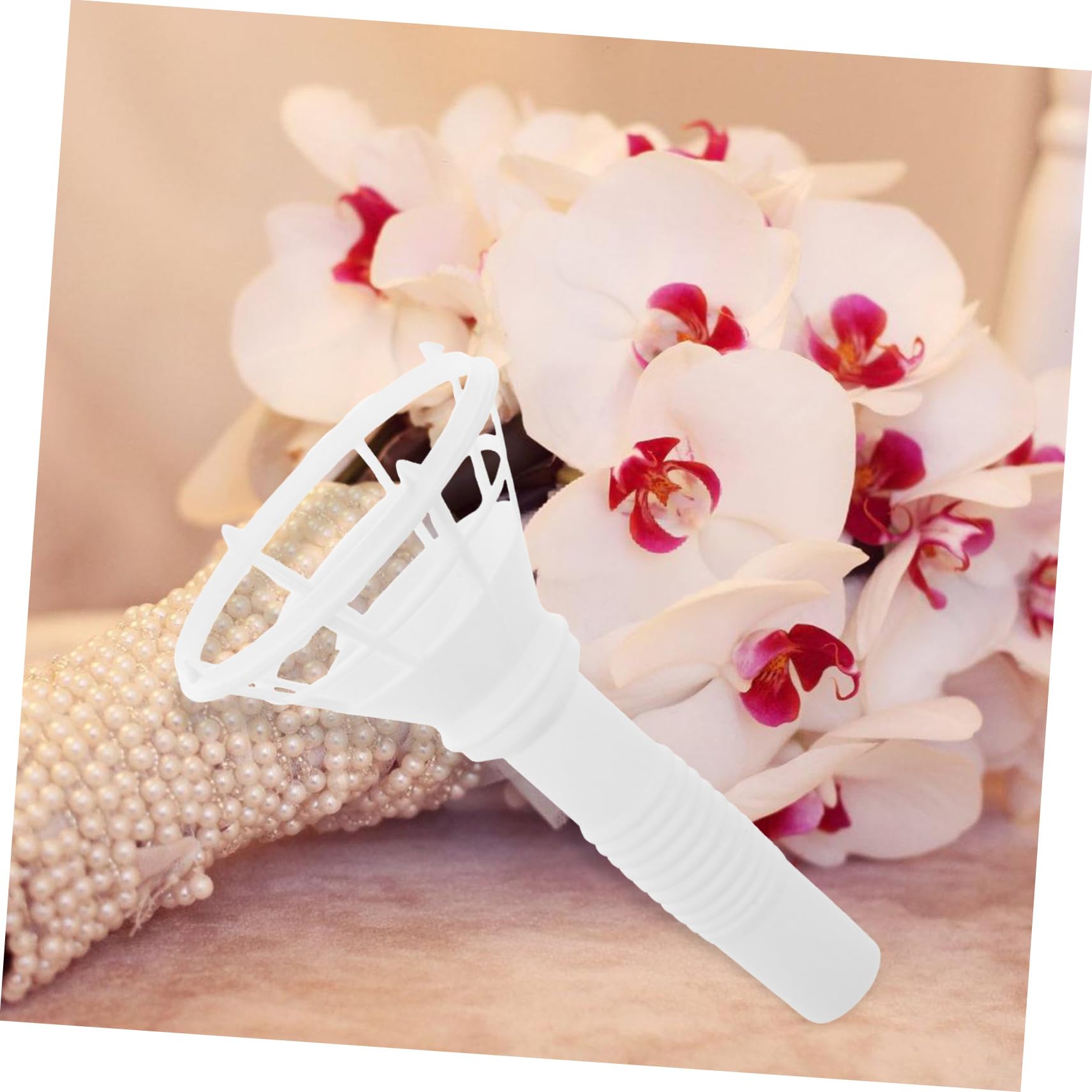 Soporte para Ramo de Novia DIY Blanco de Plástico 10 Piezas