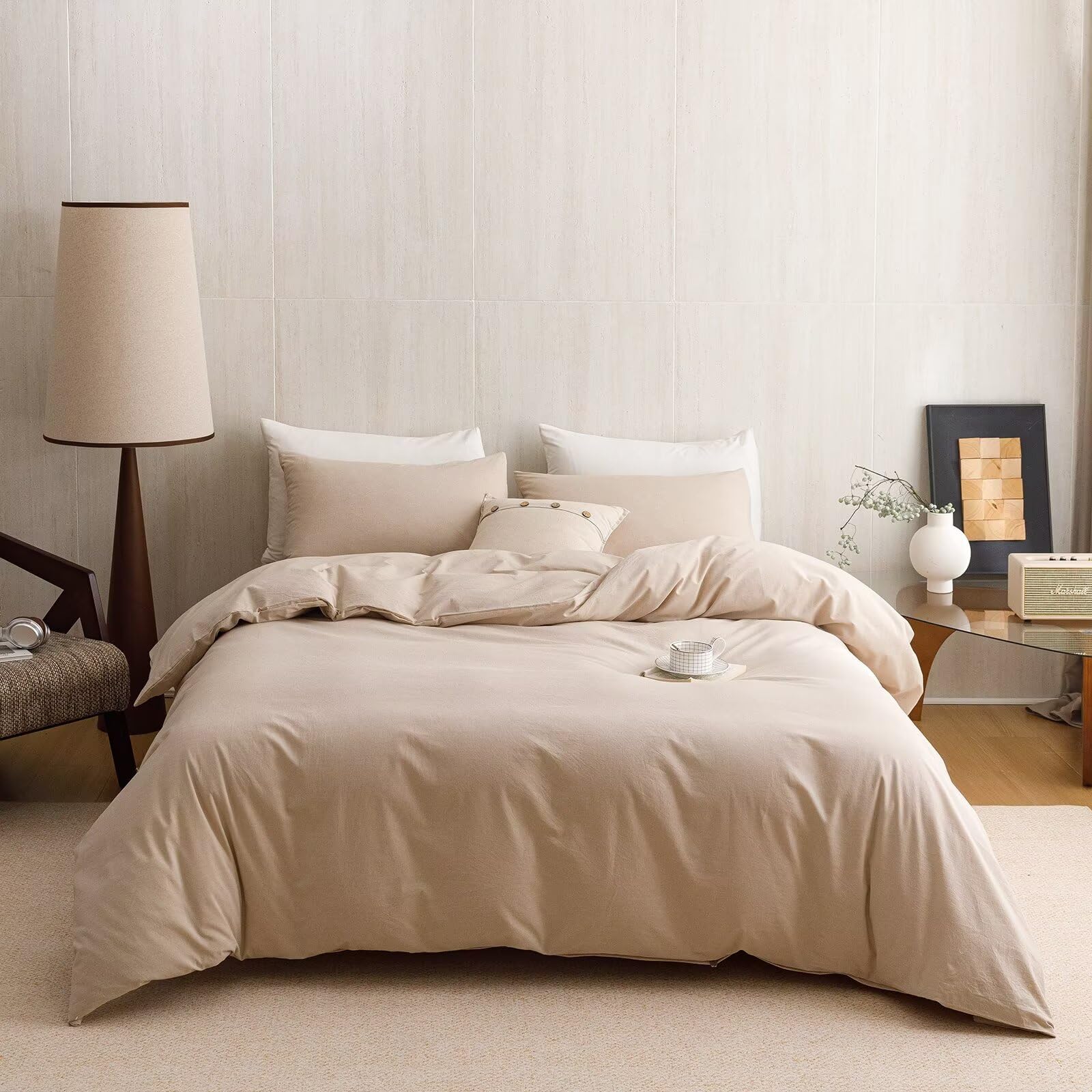 Washed Cotton Comforter Set - Twin 3Pcs -17 Washed Cotton Comforter Set - Twin 3Pcs -17