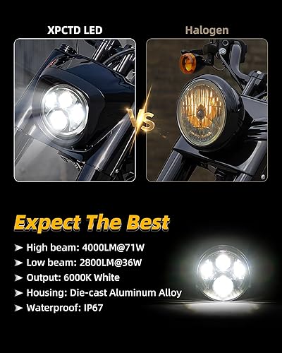 Miniatura 10 de Faro delantero de luz LED de 7 pulgadas para motocicleta, con soporte para montaje, para motos de ciudad y carretera King Ultra Classic Electra