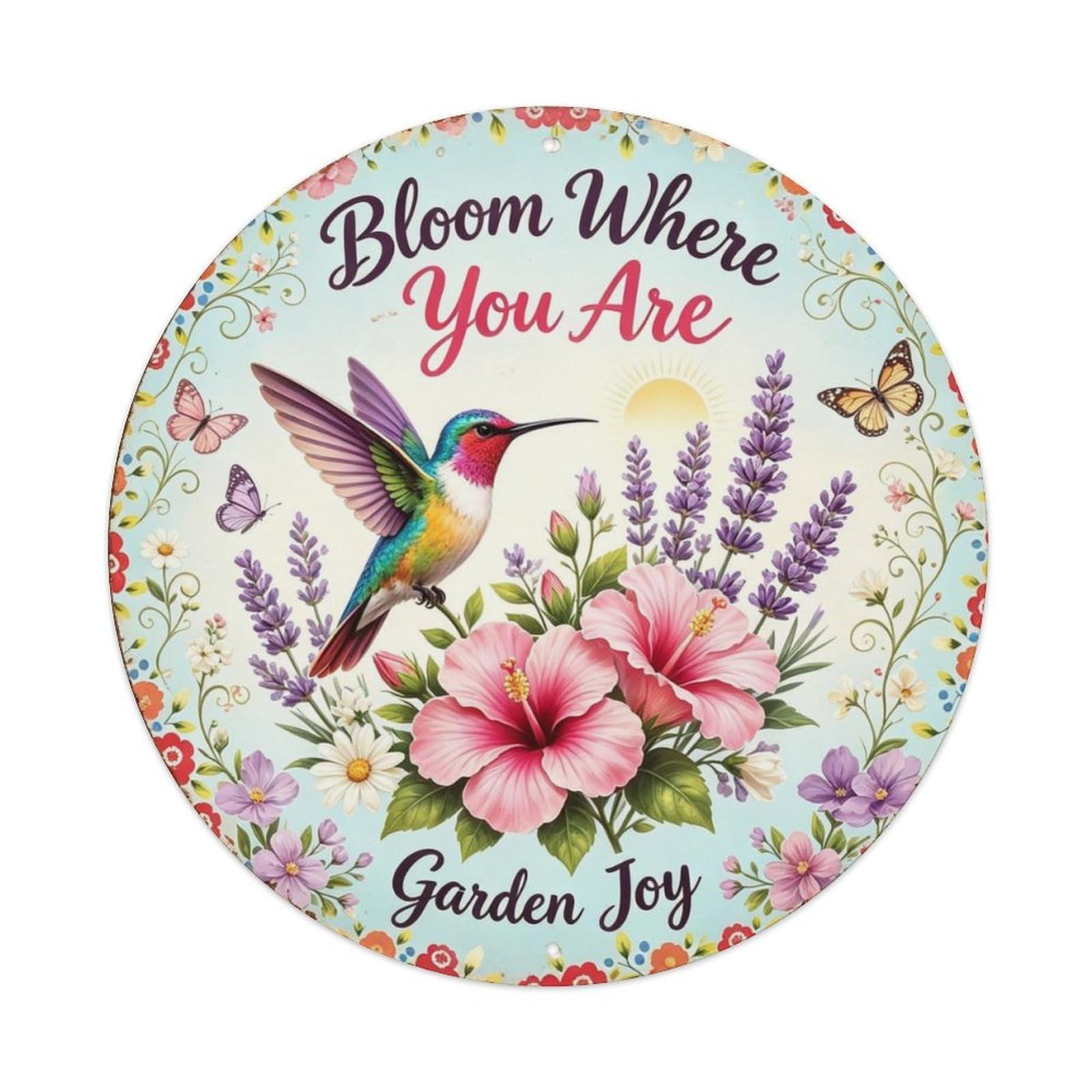 Garden Joy Metal Tin Sign Plaque