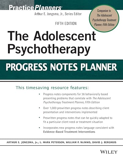 The Adolescent Psychotherapy Progress Notes Planner