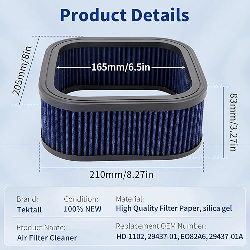 Miniatura 3 de Filtro de admisión de aire para motocicleta Harley VRSCF VRSCDX 10TH Night Rod Special 69 76 CI HD-1102 29437-01 EO82A6 29437-01A