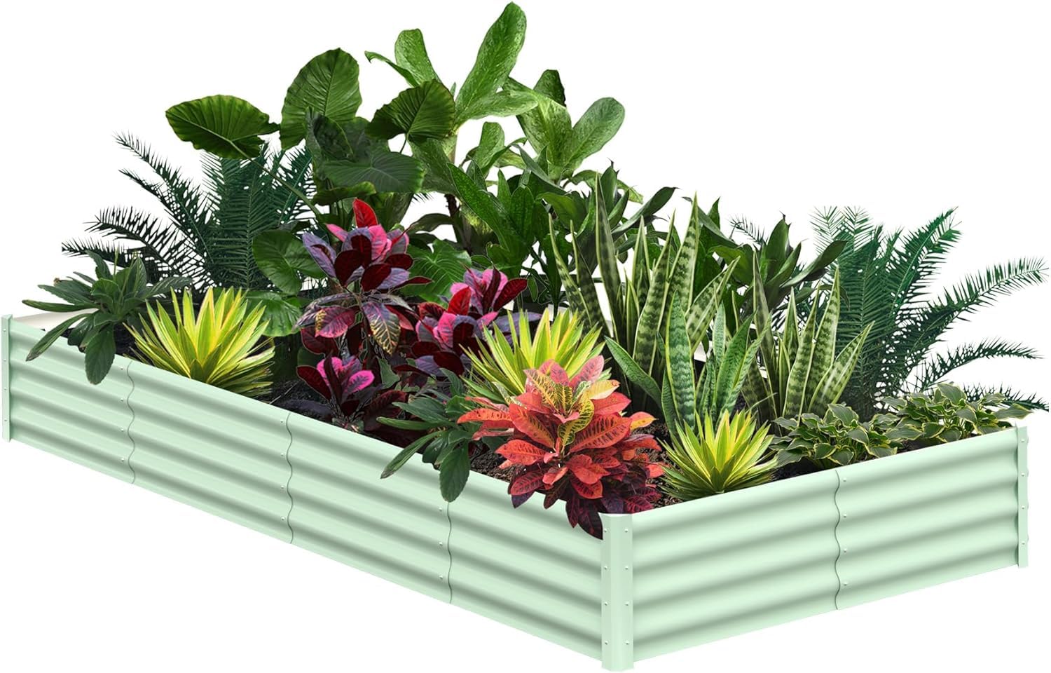 Jardinière surélevée galvanisée 240x120cm pour potager extérieur