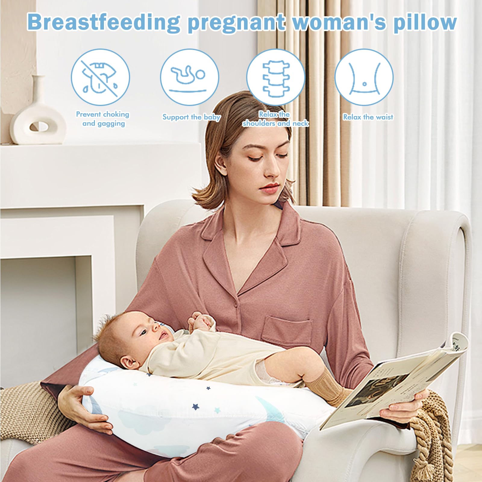 Petit coussin d'allaitement, coussin d'allaitement, lune d'allaitement, petit coussin d'allaitement pour bébé, coussin d'allaitement, coussin d'allaitement, coussin de positionnement pour bébé