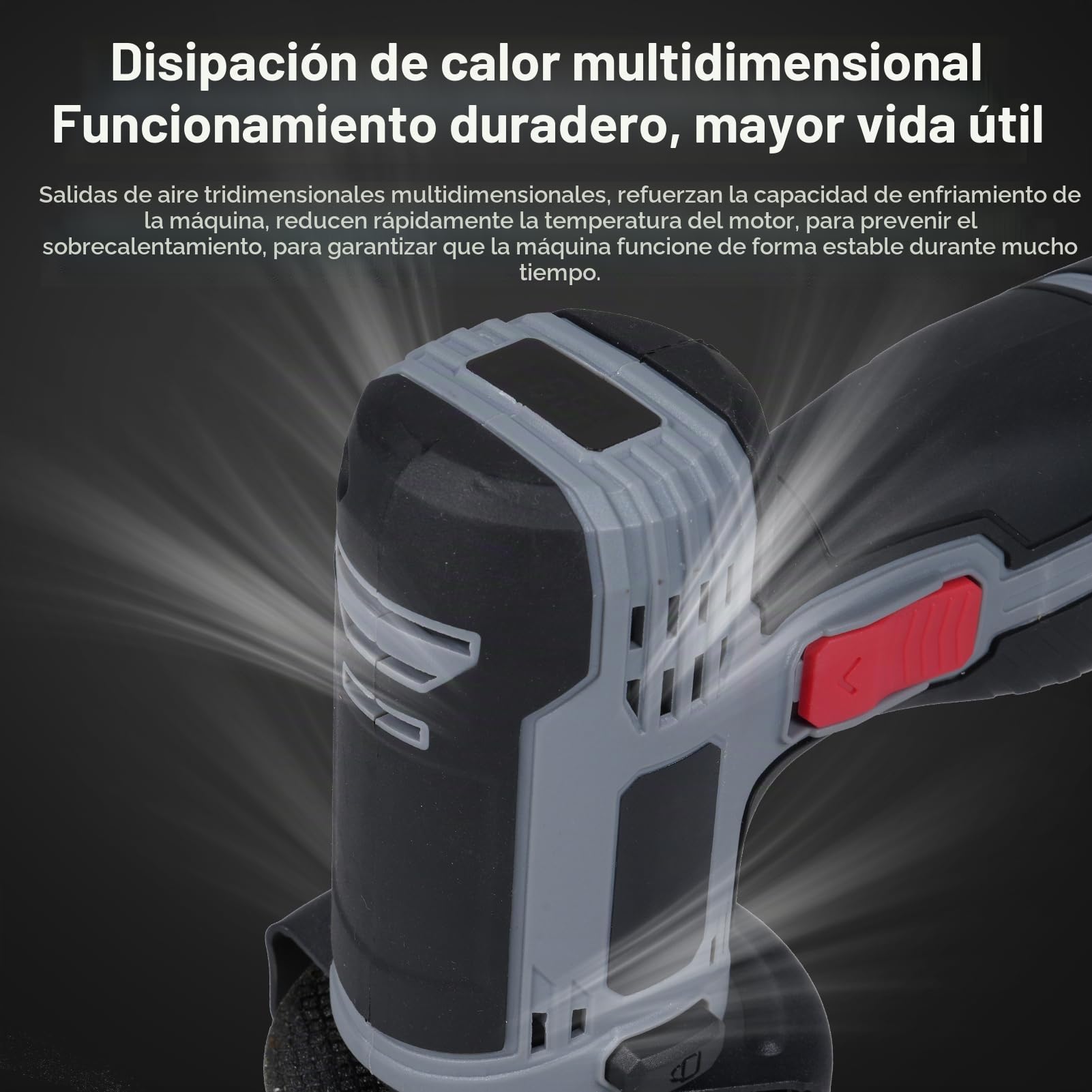Amoladora angular sin escobillas Vislone de 17 000 RPM, inalámbrica, miniamoladora angular eléctrica con batería de 16,8 V y 2 x 2000 mAh y cuchilla para cortar azulejos pulidos, madera y piedra.