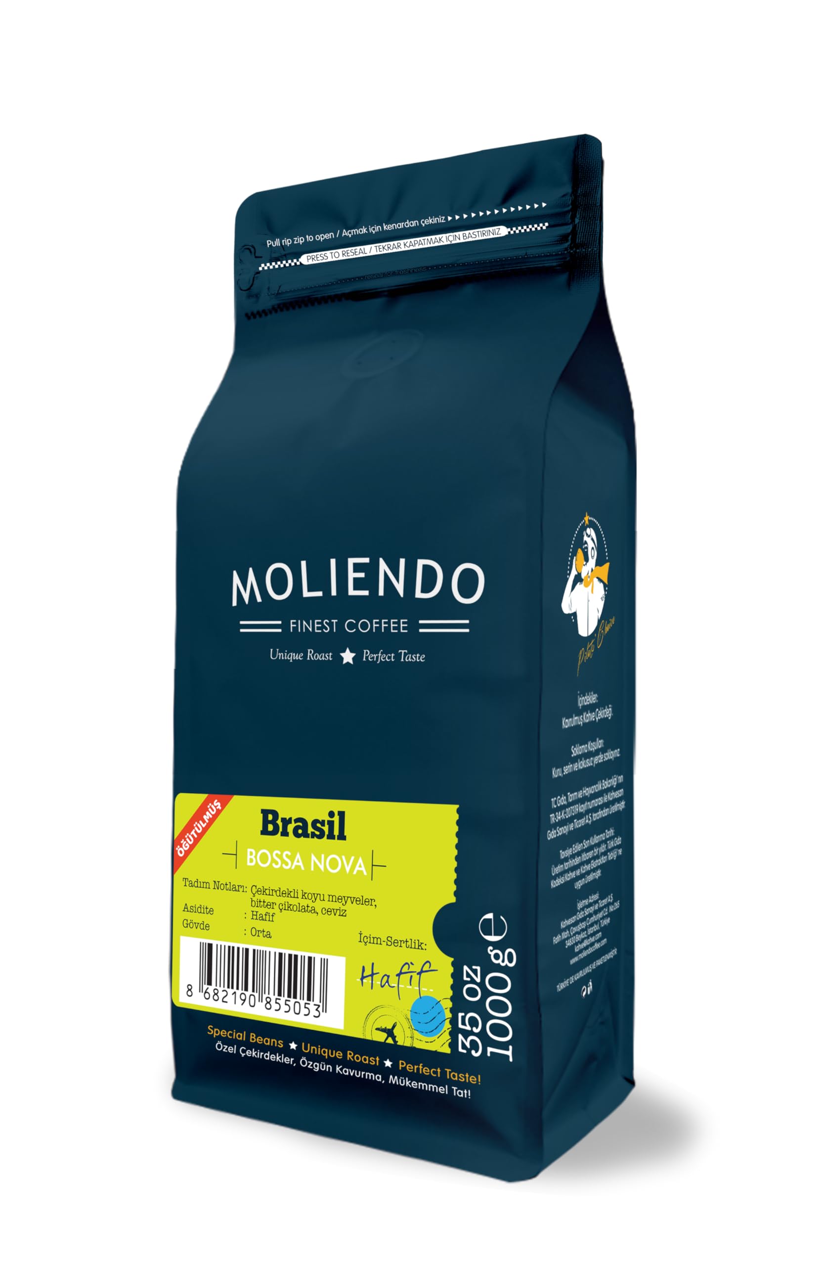 Moliendo Finest Coffee Brasil Bossa Nova Yöresel Kahve (Öğütülmüş Filtre Kahve) 1000 g
