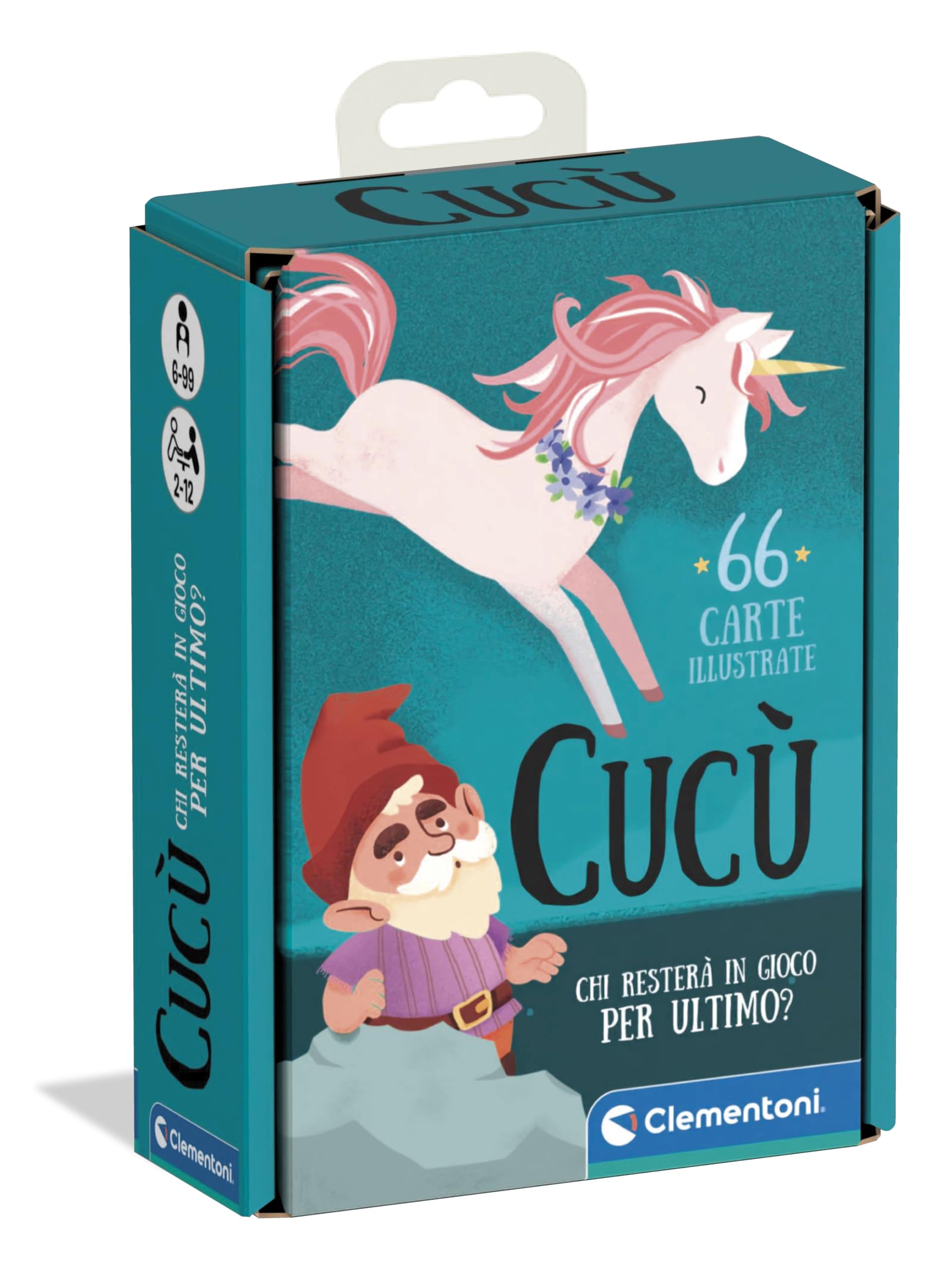 Clementoni - Cucù, Mazzo di 66 Carte Illustrate, Gioco da Tavolo per Bambini 6+ Anni e Tutta la Famiglia, 2-12 Giocatori, Made in Italy, Lingua Italiana, 16296