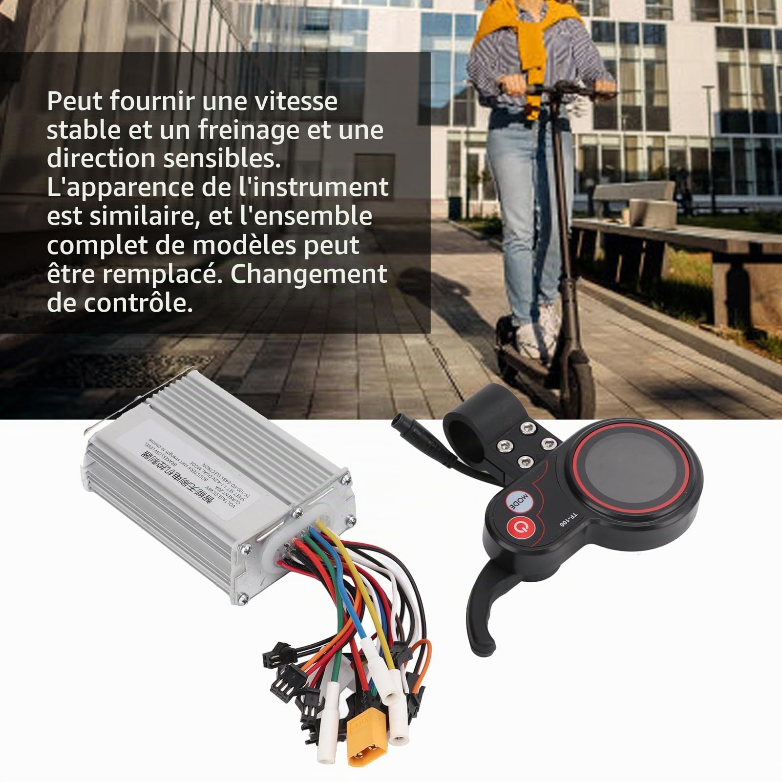 Composant de Contrôleur de Scooter électrique de 10 Pouces, Scooter électrique avec Affichage du Contrôleur, Ligne de Communication pour Scooter électrique, Installation Facile