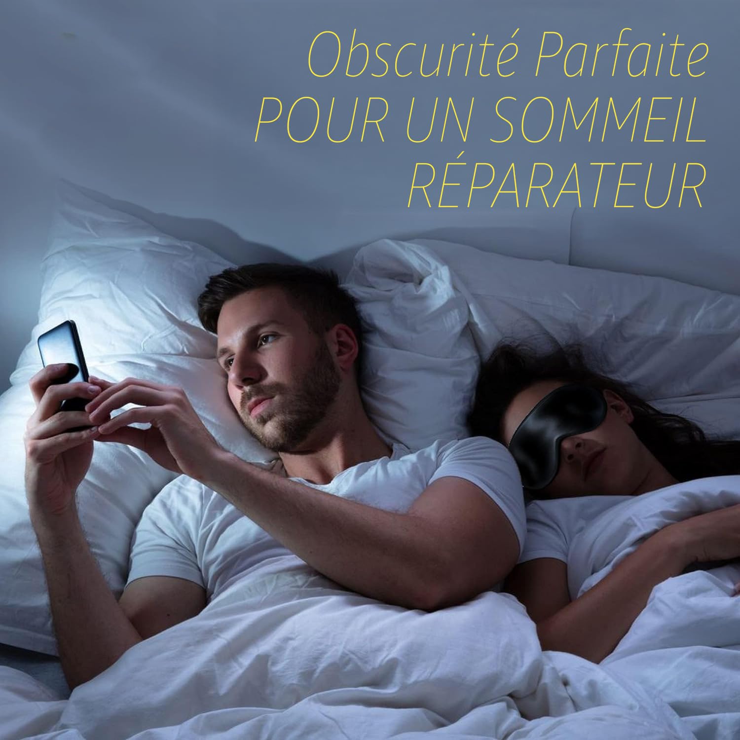 Masque De Sommeil En Soie Noir "SHOWTUNES LOADING" – Cadeau Théâtre De Luxe