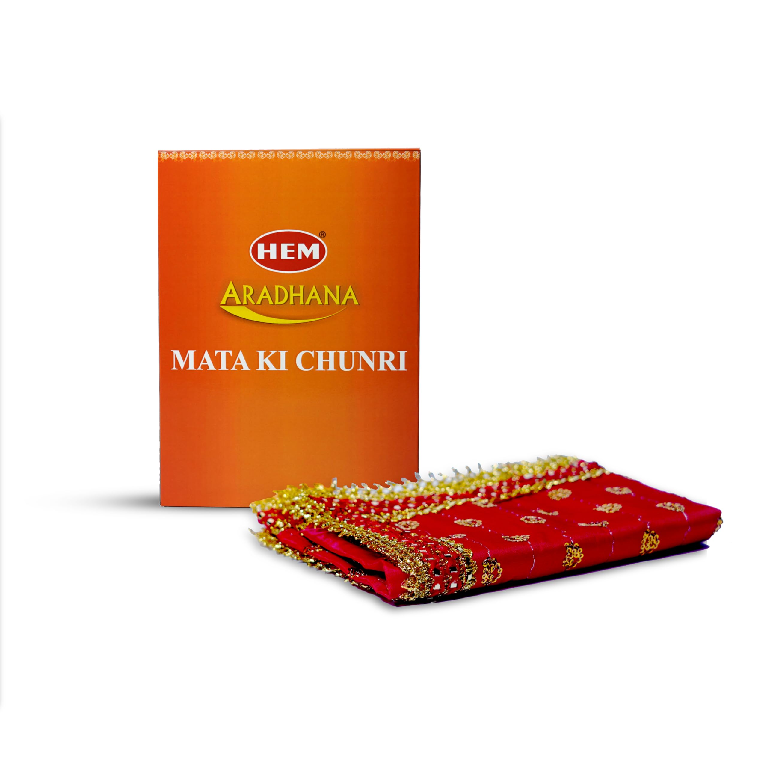 HEM Devi MATA Chunari – Red Puja Chunri with Designer Border Fabric for Religious & Kanya Pujan Rituals | Sacred Chunri for Ceremonies | 76.2 x 25.4 cm-image-22