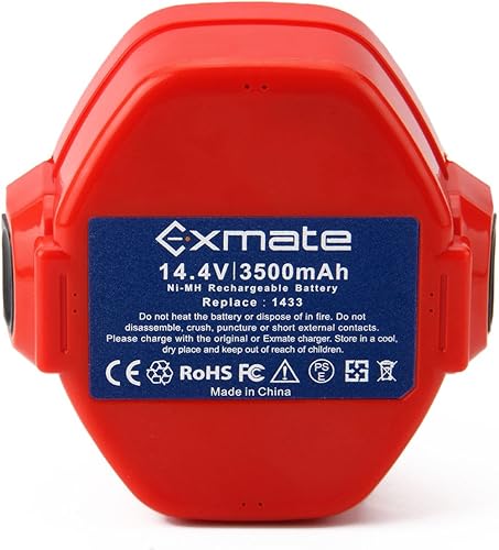 Miniatura 7 de Exmate Paquete de 2 baterías de repuesto Ni-MH de 14.4V 3.5Ah para batería Makita 14.4V 1420 1422 1433 PA14 1434 1435 1435F 192699-A 193158-3