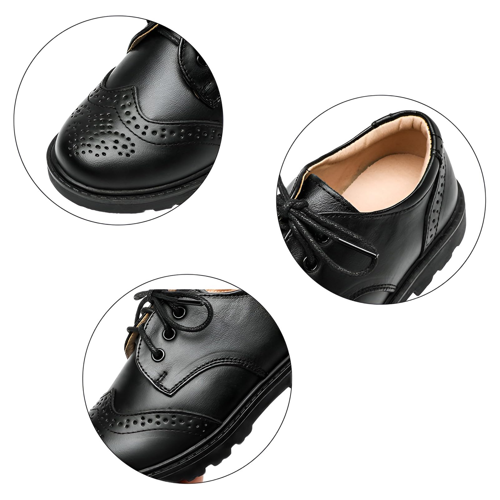 rismart Junge Formelle Anzugschuhe Wingtip Brogue Oxford für Hochzeit Kirche Abschluss