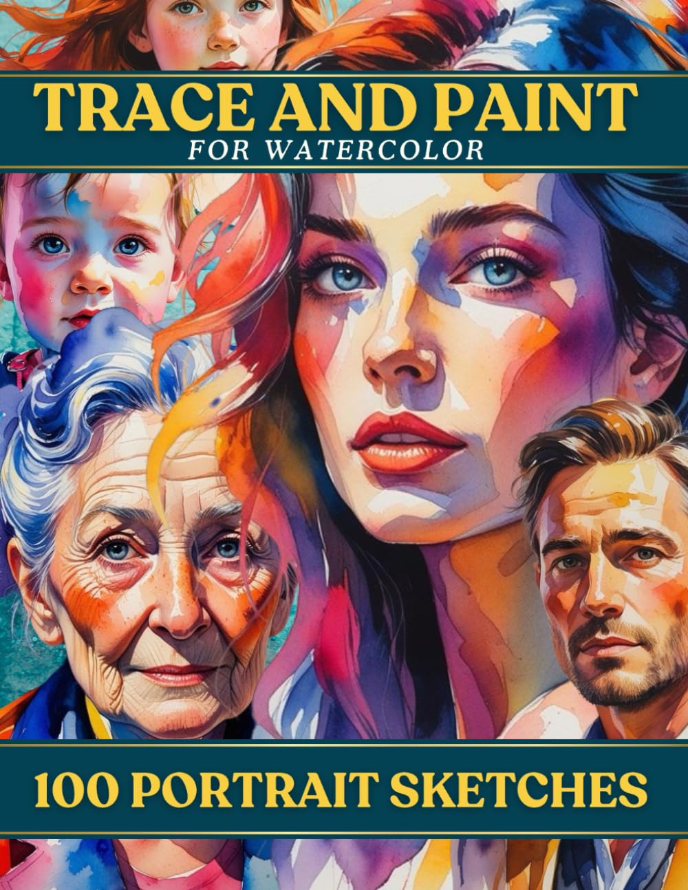 Trace and Paint for Watercolor: 100 Portrait Sketches